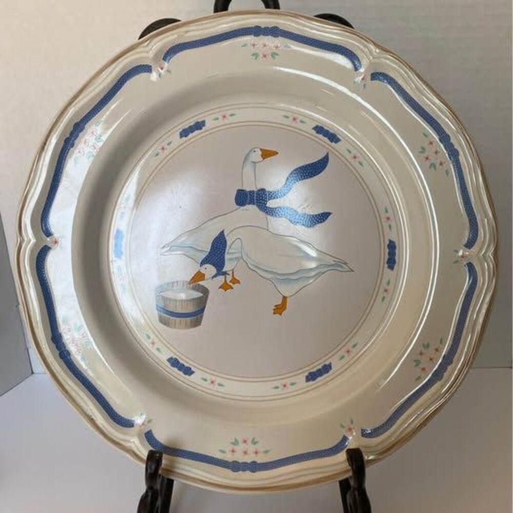 Vintage 1987 Newcor Countryside Geese 12 Inch Chop Plate Round Serving Platter 6